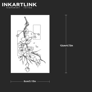 INKARTLINK <span class=keywords><strong>Tatouage</strong></span> semi-permanent personnalisé à l'encre Jagua, motif fleur de <span class=keywords><strong>cerisier</strong></span>, imperméable, longue durée (1-2 semaines) - Product Image 4