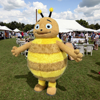 Costume de mascotte d'abeille de dessin animé personnalisable Halloween costume en peluche gonflable praticable en plein air en vente