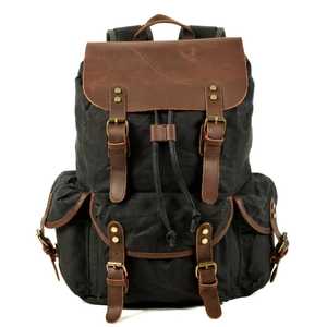 Durable Premium Leather <b>Backpack</b> with Large Storage Space and Multiple Front Side Pockets for Work Travel and Casual Carry - Product Image 6