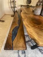 Meubles en bois de table basse de rivière de résine époxyde de mode