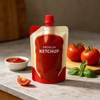 Pochette Doypack réutilisable avec bouchon à vis et bec verseur, impression personnalisée, qualité alimentaire, pour l'emballage de nourriture pour bébé, de ketchup et de gelée