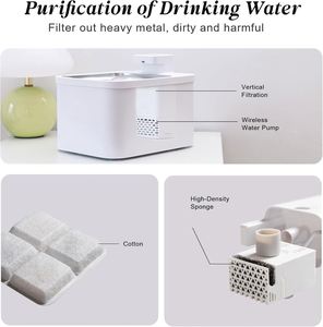 Fontaine à eau sans fil UV pour chat, fontaine à eau automatique pour animaux de compagnie avec capteur intelligent, fontaine à eau pour chat - Product Image 2