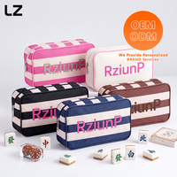 Sac de rangement de voyage à fermeture éclair LZ Manufacturer en toile pour cosmétiques et tuiles de Mahjong américaines