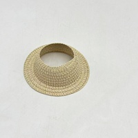 Vente en gros transfrontalière : Mini chapeau de paille naturelle respirant pour poupée et jouet pour animal de compagnie, modèle d'été sans oreilles et à calotte vide, pour tête de 48-50 cm