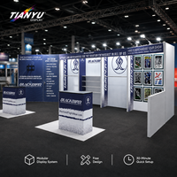 Stand modulaire personnalisé TIANYU avec structure en aluminium et panneaux muraux en tissu pour les entrepreneurs en exposition, les conférences et la vente au détail