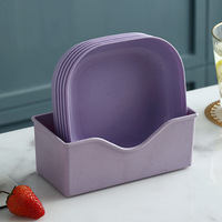 10 Stuks Serviesgoed Set Fruit Snoep Serveware Spit Bot Dienblad Niet-Toxine Snack Gerechten Tarwestro Plastic Borden