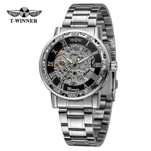 2020 T Vencedor venda quente assistir OEM barato diamante Magro 40mm movimento mecâ<span class=keywords><strong>nico</strong></span> marca de Luxo esqueleto relógio de pulso - Product Image 2