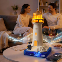 Lampe de chevet multifonctionnelle pour chambre d'enfant, décoration phare, veilleuse LED 3D portable, télécommande, à brancher, intensité réglable, blanc chaud