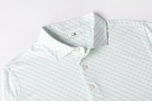 Camisas de hombre de nuevo diseño con estampado por sublimación, camisa polo de golf de alto rendimiento para hombre con estampado completo del contorno del estado de Florida en verde menta - Product Image 4