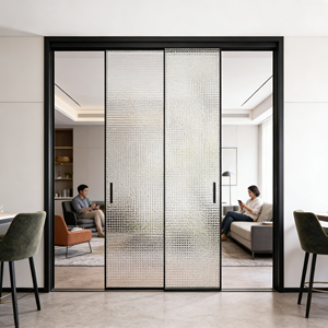 Porte coulissante en aluminium pour chambre à coucher <span class=keywords><strong>GUAPO</strong></span>, double vitrage, verre trempé, durable, isolation phonique, étanche, coupe-vent - Product Image 3