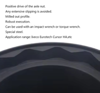 Clé à douille pour écrou d'essieu - 12 points - 105 mm - 110 mm pour camion IVECO - Outil de réparation de camion professionnel - Matériau en acier au carbone durable