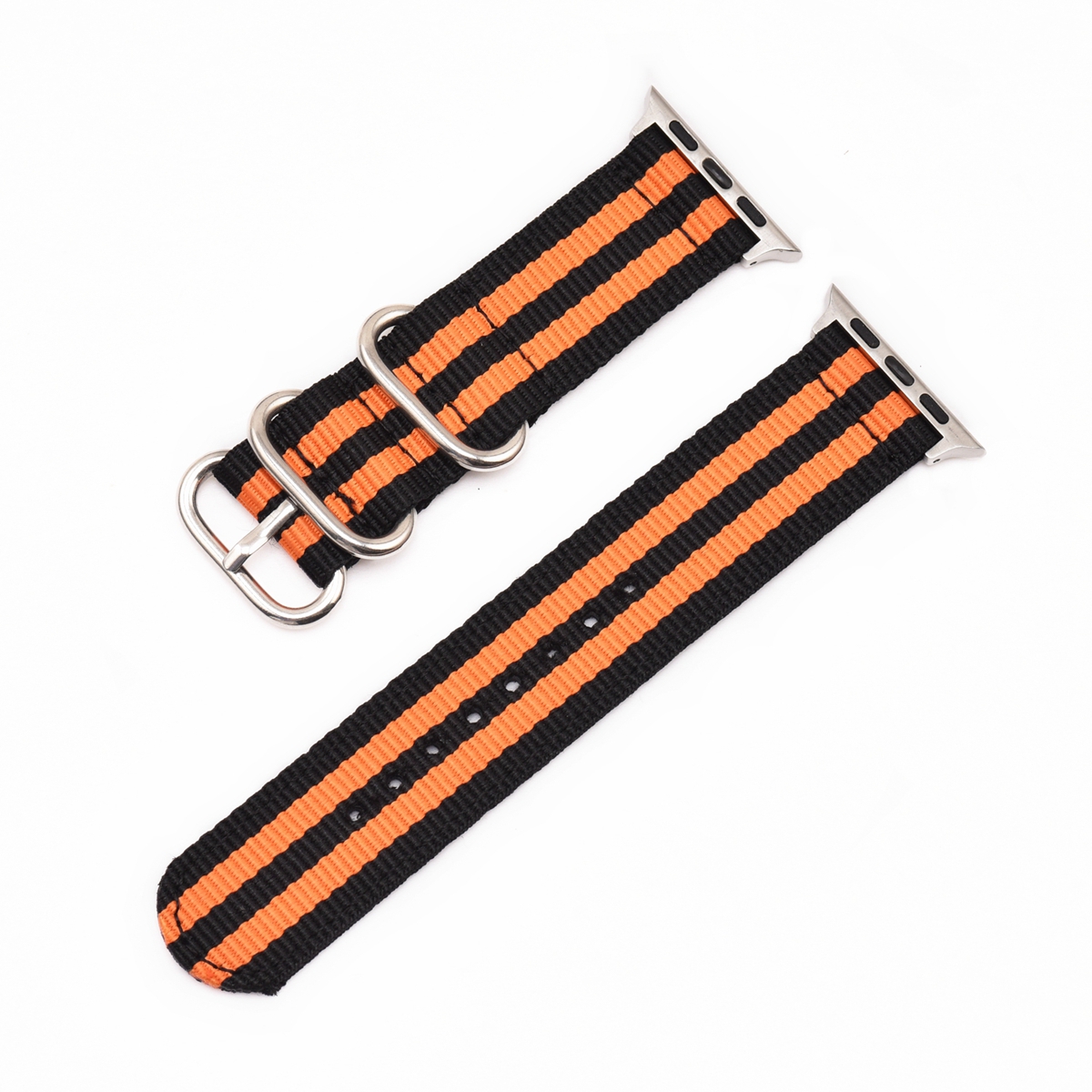 Naranja negro+hebilla plateada
