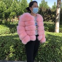 Manteau Hiver en Vraie Fourrure de Renard pour Femmes, Veste de Fourrure Personnalisée à Manches Longues, Mode Moelleuse Grandes Tailles