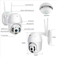 Caméra de surveillance intelligente Wi-Fi avec double éclairage, interphone bidirectionnel, contrôle PTZ, vision nocturne couleur intégrale et lumière noire