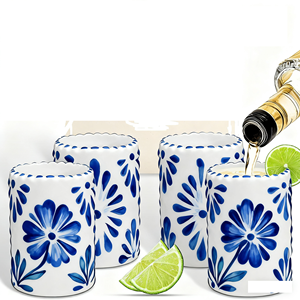 Vasos de chupito clásicos de <span class=keywords><strong>Talavera</strong></span> de 2oz, taza de tequila de cerámica hecha a mano con <span class=keywords><strong>Talavera</strong></span>, diseño de cerámica mexicana, regalos de tequila para amigos - Product Image 6