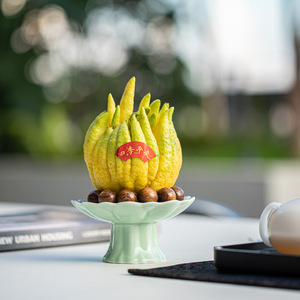 Plato de cerámica estilo chino con forma de flor, plato de porcelana para servir frutas, té y aperitivos. - Product Image 2