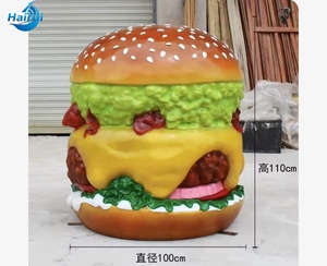 Escultura Moderna Artística Pintada a Mano de Fibra de Vidrio con Forma de Hamburguesa, Set de la <span class=keywords><strong>Sagrada</strong></span> <span class=keywords><strong>Familia</strong></span> al por Mayor, Letrero de Escaparate de Tamaño Real - Product Image 5