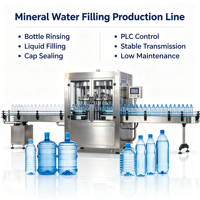 1. Machine de remplissage automatique d'eau minérale 3 en 1, ligne de production de remplissage et de bouchage de bouteilles en PET