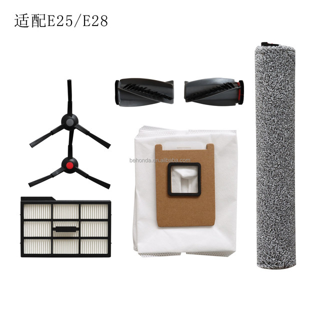 Replacement Parts Fit for Eufy E28 Omni/ E25 Omni Robotic Vacuum Cleaner Roller Brush Roller Mop Side Brush Dust Bag Accessories