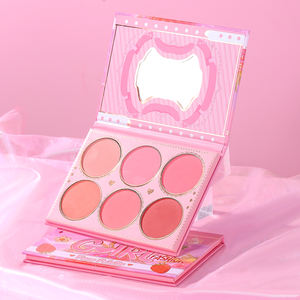 จานบลัชออน6สีสีชมพูรูปหัวใจของเด็กผู้หญิงกันน้ำเคลือบมุกหลากสีแต่งหน้านู้ดนักเรียนกรูมมิ่งธรรมชาติ - Product Image 4