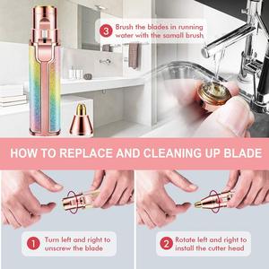 Augenbrauenrasierer Gesichtshaarentfernung 2-in-1 Augenbrauentrimmer und Epilierer Schmerzloser Haarentferner Wiederaufladbarer Gesichtsrasierer mit LED-Licht - Product Image 5