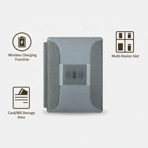 Carnet d'affaires A5 en <span class=keywords><strong>cuir</strong></span> imprimé 2026 avec fonction de charge sans fil et batterie externe – <span class=keywords><strong>Agenda</strong></span> <span class=keywords><strong>rechargeable</strong></span> haut de gamme pour cadeau - Product Image 1