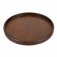Plateau de service rond en bois de noyer de qualité supérieure, plateau en bois massif minimaliste pour table basse et décoration intérieure