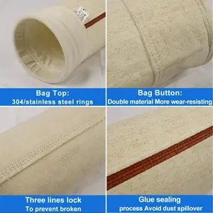 PPS Temperature Membrane Non-woven Filter Bag For Industry Dust Collector Needle Punched Felt