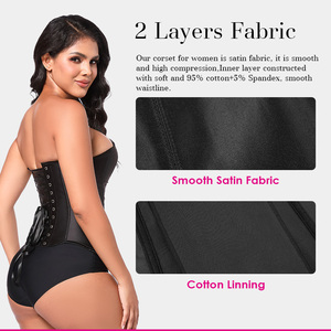 Personalized Strapless Haut Corset Pour Femme Party Boned Bodyshaper Lace up Corset Tube <b>Top</b> Strappy Bustier Corset <b>Top</b> in Silk - Product Image 2