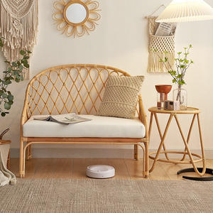 Conjunto de Sofá Moderno de <span class=keywords><strong>Rattan</strong></span> Natural Real para Sala de Estar Pousada Pequeno Multifuncional Cama Variável Quarto Infantil Cama de Solteiro em <span class=keywords><strong>Rattan</strong></span> - Product Image 1