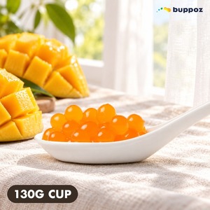 Mango Popping Boba 130g en Vaso Halal HACCP para Tiendas de Té de Burbujas y Té con Leche OEM - Product Image 1
