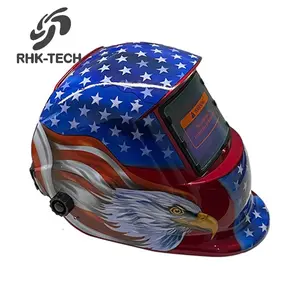 Rhk capacete de solda automático, de alta qualidade, solar, capacete de solda, máscara de solda, montado na cabeça, óculos, capacete de soldagem