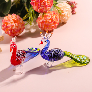 Figura Decorativa de Cristal Hecha a Mano, Realista, de un Pavo Real, para Decoración del Hogar, Regalo para el Día de la Madre o San Valentín - Product Image 6