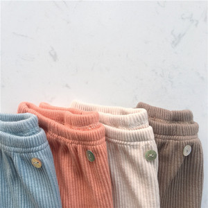 Haute qualité Stretch 100% coton enfants pantalons côtelés pantalons <span class=keywords><strong>marron</strong></span> garçons bébé filles hiver polaire <span class=keywords><strong>Legging</strong></span> - Product Image 5