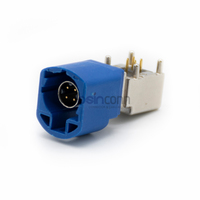 Conector Macho HSD de Alta Velocidad de 4 Pines, Código C, Montaje en PCB con Orificio Pasante para Navegación GPS LVDS