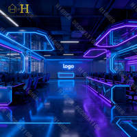 Table d'ordinateur ergonomique multi-usages pour café, internet, club de jeux et mobilier de bar élégant pour la conception de salle de jeux