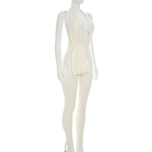 Viviblook D26JP219 Mono de una pieza sexy sin mangas con cuello halter y escote en V profundo, ajustado, con cuello oscilante y espalda descubierta para fiesta - Product Image 2