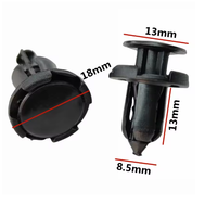 Clips de fixation en plastique noir à pression pour voiture, attaches de garniture de carrosserie automobile, tête de 13 mm, tige de 13 mm, pointe de 8,5 mm, clips rivets universels