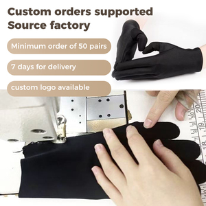 Guantes de Microfibra Suaves Negros de Talla Grande con Logotipo Personalizado para Limpieza, Lavado y Pulido de Relojes y Joyas - Product Image 2