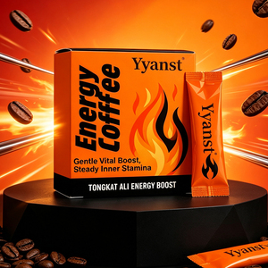 Café Energético Tongkat Ali de Marca Privada OEM, Impulso Vital Suave, Resistencia, 10g*10 Sobres, Caja con Diseño de Llama Naranja, Café Instantáneo - Product Image 3