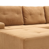 Juego de Sofás de Tela Convertible Marrón Moderno, Espuma de Alta Densidad, Compresión al Vacío, para Villa, Apartamento y Centro Comercial