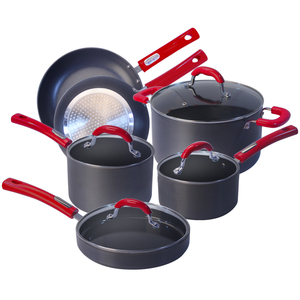 12 adet İtalyan tasarım Cucina sert anodize alüminyum yapışmaz TENCERE SETİ silikon saplı yumuşak tutma - Product Image 2