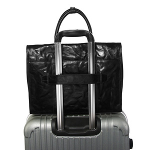 Men's Genuine Leather <b>Briefcase</b> Vegetable Tanned Cowhide Business Travel Bag Solid Color Hand Scratched Texture - Product Image 3