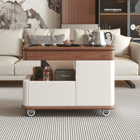 Mesa de Centro Moderna de Madera con Estación de Preparación de Café y Almacenamiento para Sala de Estar - Diseño Compacto, Mueble para el Hogar, Garantía de 3 Años