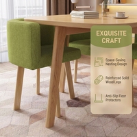 Ensemble de tables à manger carrées en bois de luxe contemporain avec 4 chaises pour villa et hôtel – Mobilier de salle à manger durable et écologique – Vente en gros