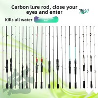 Joran Pancing Spinning Gagang Lurus Karbon Ultra Keras Aksi Cepat Sedang M Power Bass Perch Danau Sungai Air Tawar Luar Ruangan