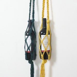 <span class=keywords><strong>Borsa</strong></span> a rete in corda di cotone ecologica intrecciata a mano, riutilizzabile, per confezionamento vino rosso, porta bottiglia in macramè - Product Image 1