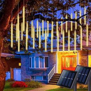 50cmの落下する雨のようなライト、つらら型のストリングライト、クリスマスガーデンライト、ホリデーホームデコレーション、PVC流星シャワー、8本のチューブ、10000個のLED - Product Image 4