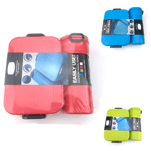 Custom Logo Portable Plastic Bento Lunch Box Leakproof With Water Bottle Set Outdoor Food Containers for School Kids