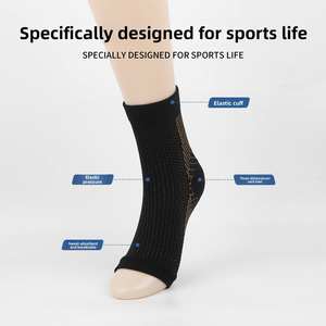 Chaussettes de compression unisexes à bout <span class=keywords><strong>ouvert</strong></span> pour fasciite plantaire avec soutien de la voûte plantaire et de la cheville, chaussettes de sport sans orteils - Product Image 3